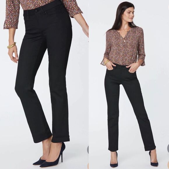 NWT NYDJ Marilyn Straight Leg Jeans in Black 2 - Picture 1 of 7